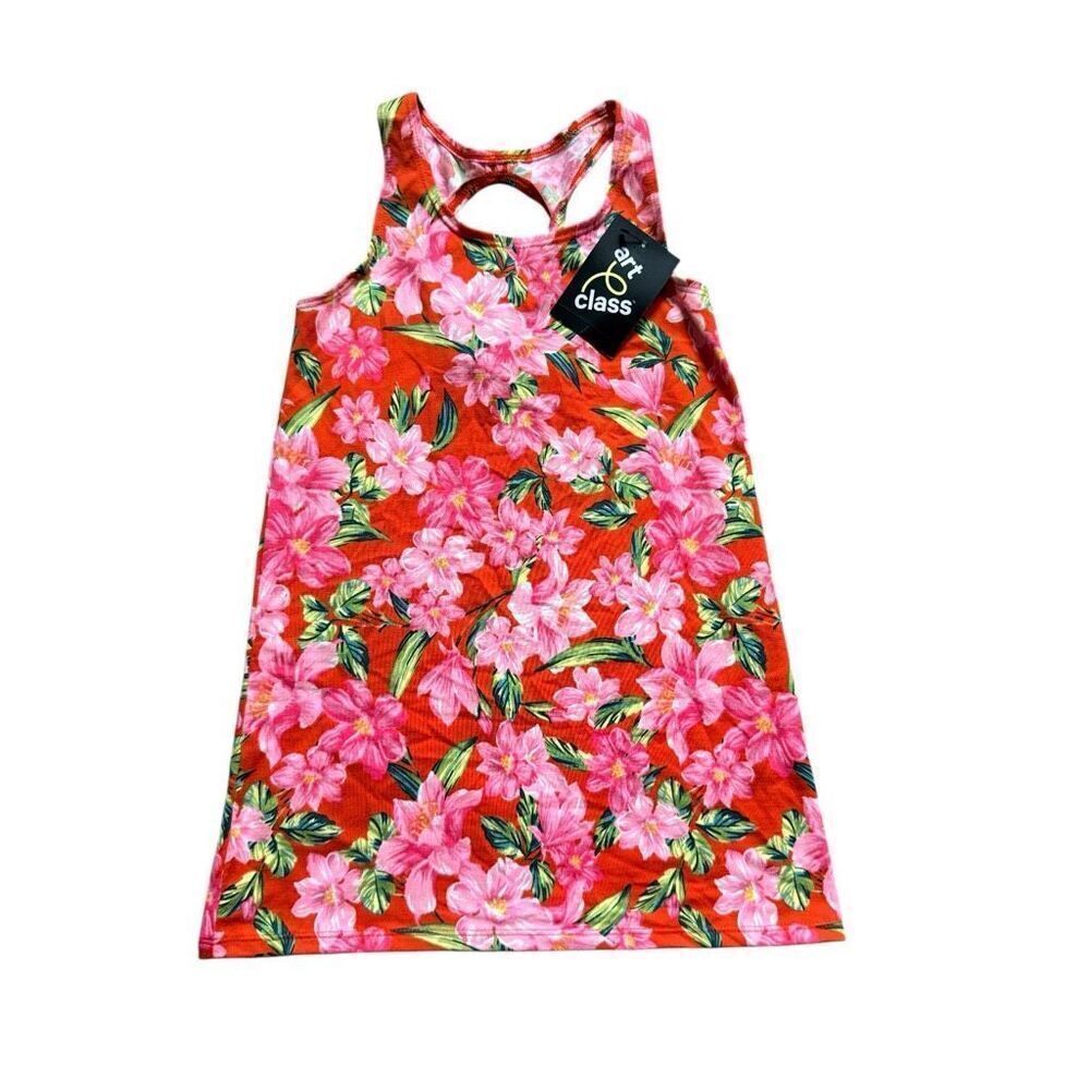 NWT Youth Girls Art Class Floral Print Racerback Tank Top - Sz XS 4/5
